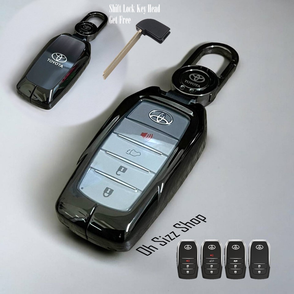 เคสรีโมทรถ Toyota Legender GR Leader เคสโลหะดำเงา ปิดปุ่มใสกันรอย ด้านหลังเงาเรียบหรู มีสไตล์ ครอบรีโมททั้งหมด 3D Mirro