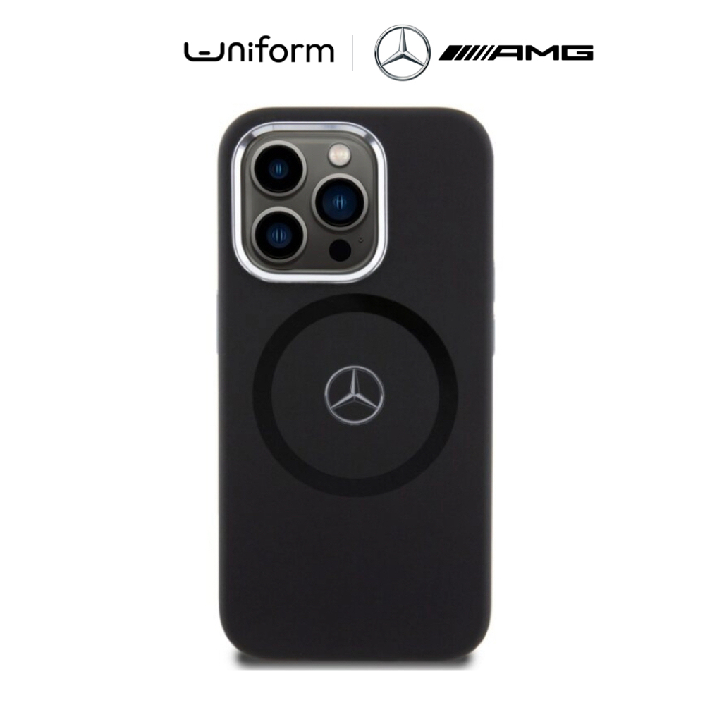 เคสโทรศัพท์ MERCEDES BENZ Liquid Silicon Mag Plain for iP 15 Pro / 15 Pro Max- Black
