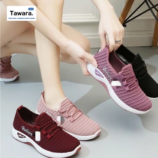 SE-040 รองเท้าผ้าใบผู้หญิง สีพื้น ดอกเดซี่ หวาน น่ารัก แฟชั่น ทรงสวย ใส่ทำงาน ใส่เที่ยว สบายเท้า