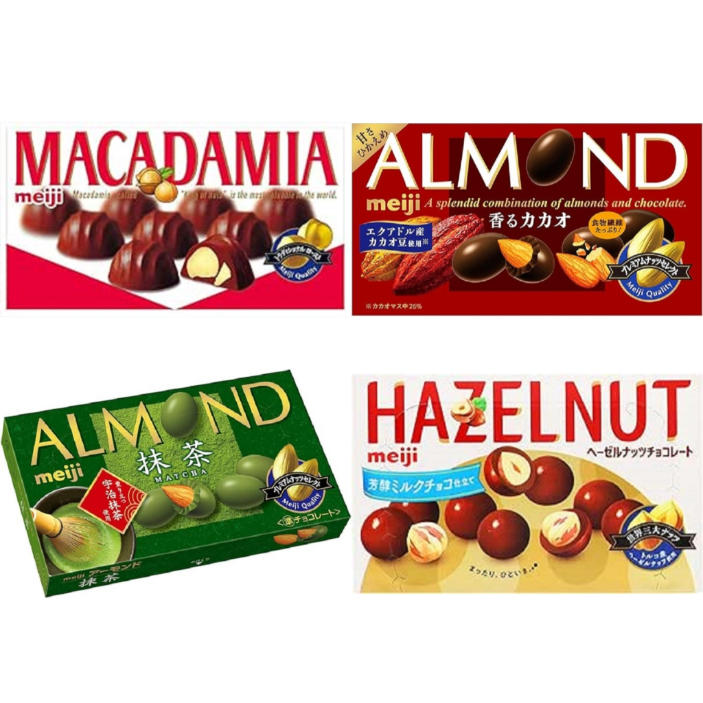 Meiji Almond Chocolate  Macadamia Chocolate  Matcha Chocolate