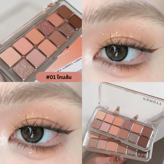 (สินค้าส่งจากไทย) อายแชโดว FAMOTY พาเลทตา เนื้อแมท ประกายชิมเมอร์ Eyeshadow Palette ตลับยาว 12สี สีสวยติดทน