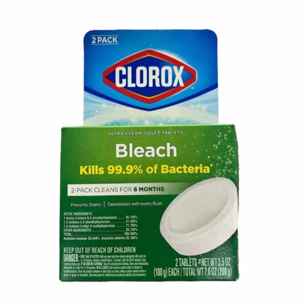 [Clorox®] (แพค2ก้อน)ก้อนขาวผลิตภัณฑ์ทำความสะอาดโถชักโครกBleach Toilet Tablets Leaves Bowl Sanitary Rain Clean