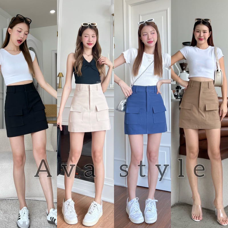 S-XXL🔥เกาหลี เกาใจ🔥กางเกงกระโปรงเอวสูง ผ้าดับเบิลซาร่าZara ผ้าดีทรงสวย