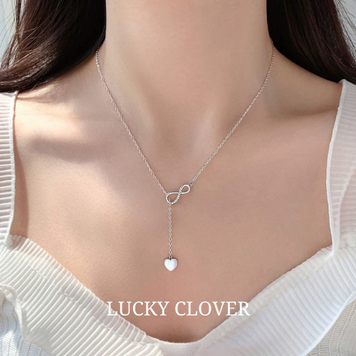 MEET💕สร้อยเงิน Interlocking สร้อยคอเพชร สร้อยแฟชั่น สร้อยคอแท้ สร้อยคอเงิน จี้สร้อยคอ สร้อยเกาหลี