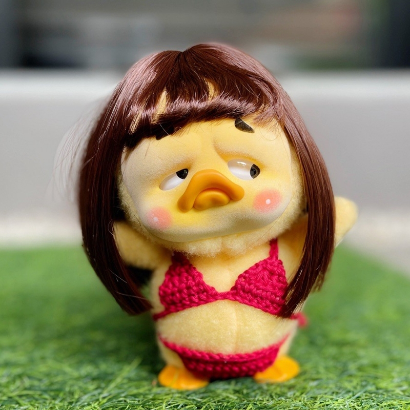 พร้อมส่ง วิกเป็ด Upsetduck/Labubu วิกหน้าม้าครึ่งหัว BJD เส้นใยที่มีอุณหภูมิสูง ทนทาน