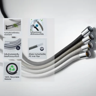 [พร้อมส่ง] KUDOS Shower Hose สายฝักบัวสกินแคร์ หลีกเลี่ยงแหล่งสะสมเชื้อโรค หมุนได้ 360° หมดปัญหาสายพันกัน
