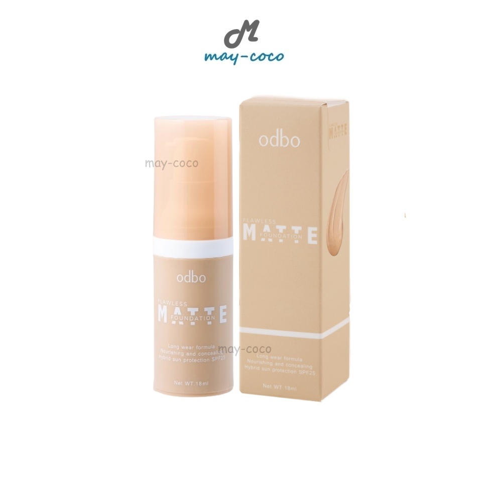 ถูก/แท้/มีไลฟ์ รองพื้น ODBO Flawless Matte Foundation แมทท์ เนื้อลิควิด ปกปิด คุมมัน เบลอผิว เบลอรูขุมขน ติดทน