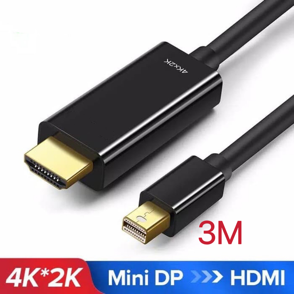 ใหม่ล่าสุด! ของแท้! มีรับประกัน! 4K mini Display Port DP Male to HDMI Female Converter for HDTV 1.8M Black