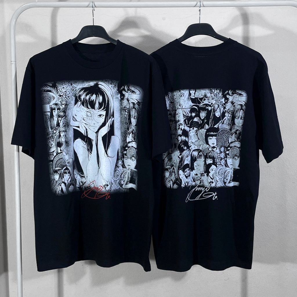 เสื้อยืดลายการ์ตูน มังงะ อนิเมะญี่ปุ่น JUNJI ITO (จุนจิ อิโตะ) สตรีทแฟชั่น คอกลม แขนสั้น UNISEX (JJI
