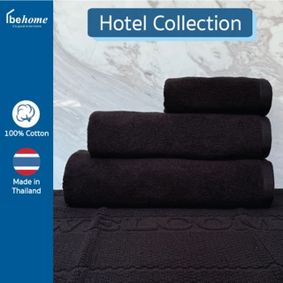 Behome ผ้าขนหนู Hotel Collection สีดำ ด้ายคู่ เกรดA (มีขนาดให้เลือก)