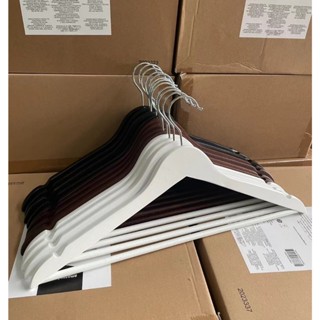 ราคา10/30ชิ้น ไม้แขวนเสื้อผ้า มีก้าน ขนาด44.5ซม ไม้แท้ มี3สี…