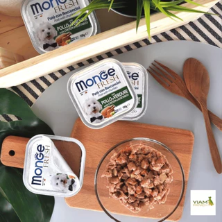 Monge Fruit & Monge Fresh มองเจ้ อาหารสุนัขชนิดเปียก พรีเมียมจากอิตาลี🇮🇹 ชนิดถาด 100g