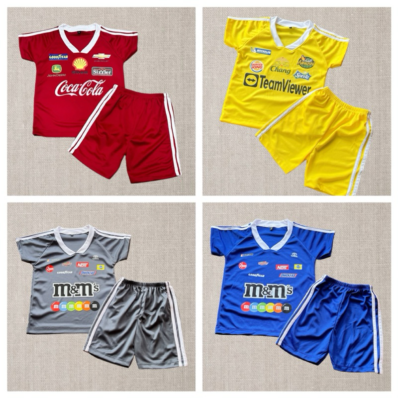 ชุดเด็ก แขนสั้นคู่ขาสั้น ชุดกีฬาเด็ก เสื้อคอวี+ขาสั้น เสื้อm&m ชุดทีมวิวเวอร์แขนสั้นขาสั้น