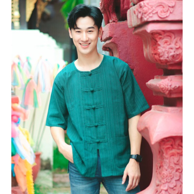 😎เสื้อผ้าฝ้ายพิ้นเมืองผู้ชายใส่ทำงานทรงม่อฮ่อม 💯