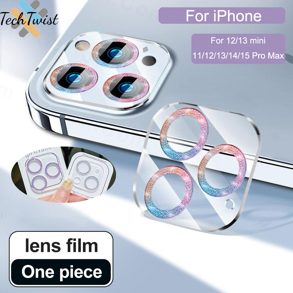 เพชรแฟลชฟิล์มกล้องไอโฟนรุ่นใหม่ ฟิล์มกระจก เลนส์กล้อง สำหรับ iPhone 11 13 12 15 16 1714 Pro Max Air 15 14 Plus 12 13Mini