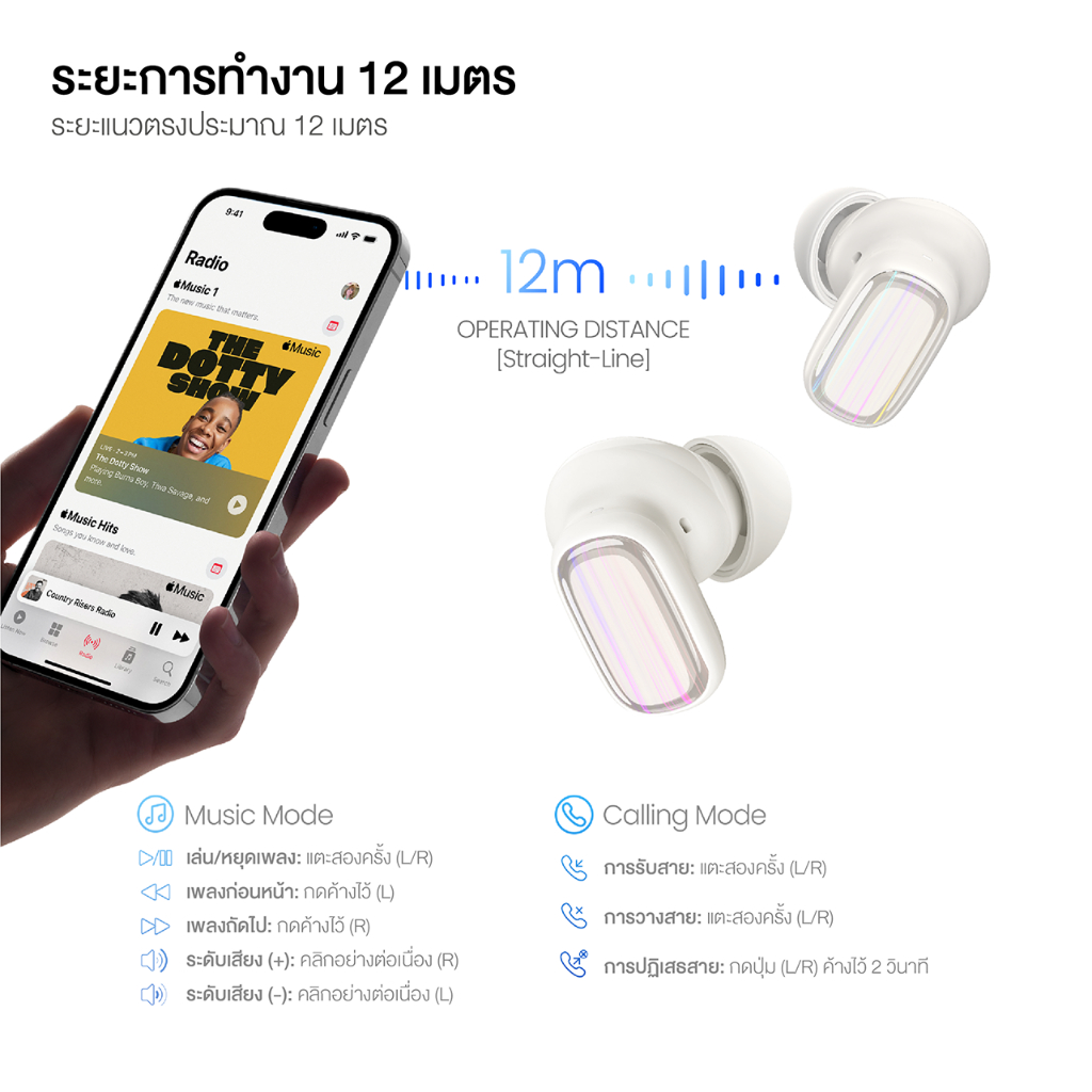 VEGER VE-19T หูฟังบลูทูธ หูฟัง Bluetooth V5.4 IPX4 หน้าจอ LED ตัดเสียงรบกวน ระบบควบคุมแบบสัมผัส รับประกัน 2 ปี