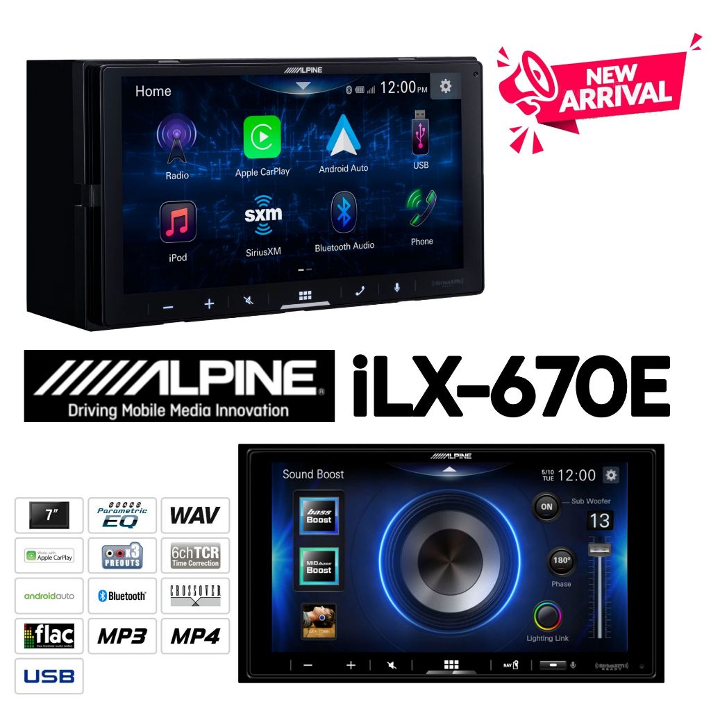 Alpine iLX-W670E เครื่องเสียงรถยนต์จอ2DIN หน้าจอระบบสัมผัสขนาด 7 นิ้ว ขนาด2 DIN   มีบลูทูธ มาพร้อมกั