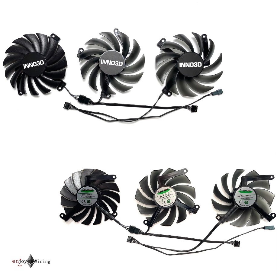 พัดลมการ์ดจอ INNO3D GeForce RTX 4070 Ti 4070 X3 OC 85mm Graphics Card Fan CF-12910S CF-12915S ราคา ถูกที่สุด ดีลบีเคเค แกลเลอรีภาพที่ 6