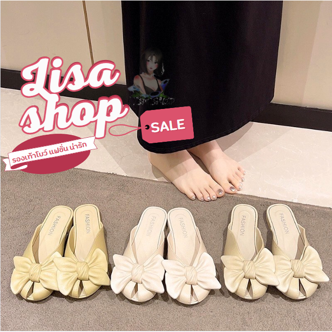 รองเท้าแตะ EVA แต่งโบว์น่ารัก รองเท้าผู้หญิง สีพื้น สวมใส่สบาย ราคาถูกที่สุด T304