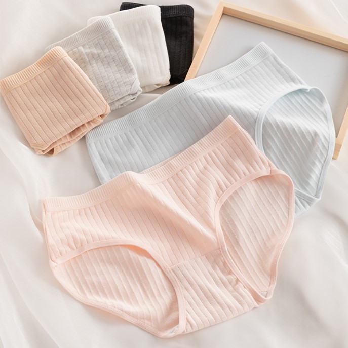 A-126 กางเกงในผ้าร่องสีพื้น M-3XL ผ้าไม่หนา ใส่สบาย  พร้อมส่ง