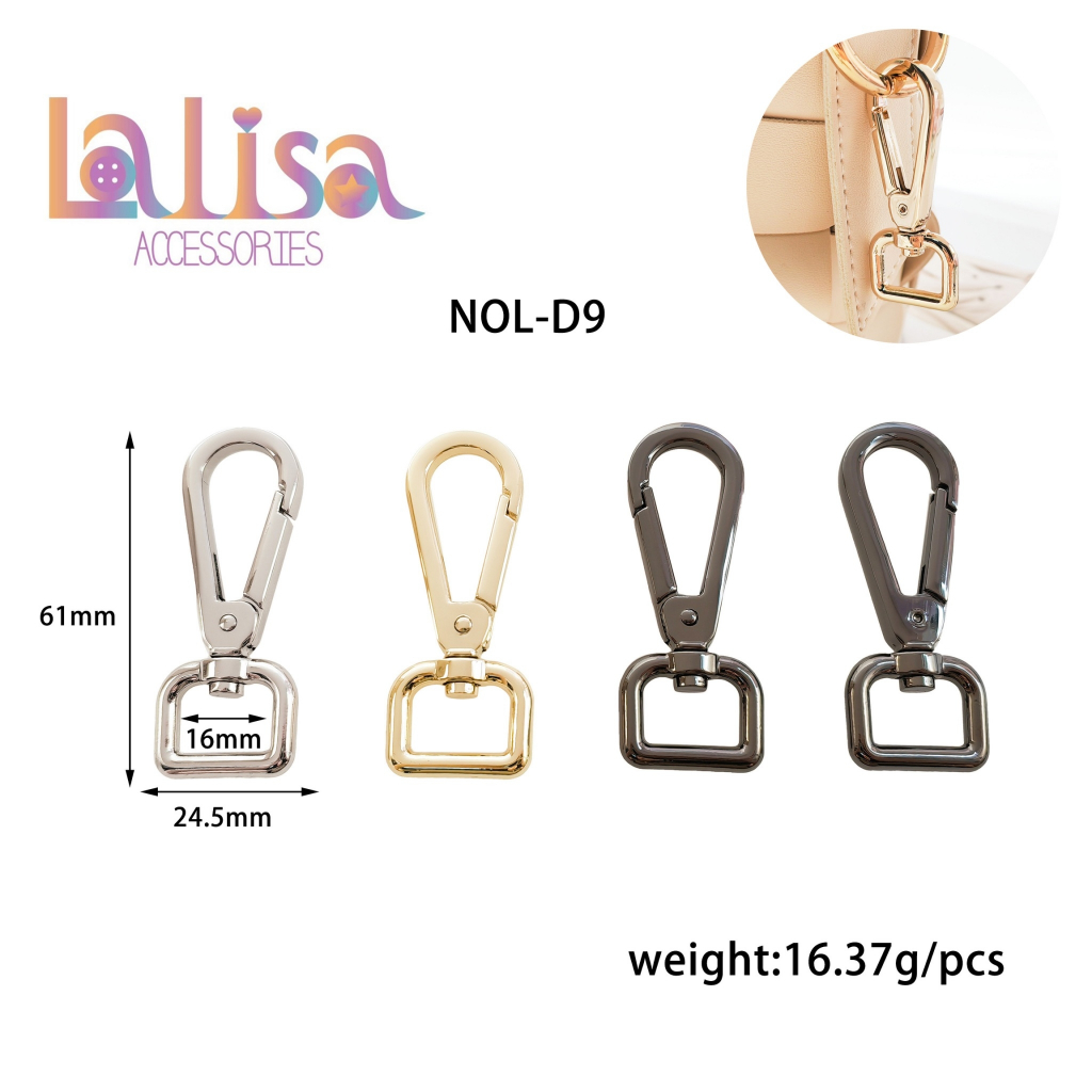 ตะขอคอหมาโลหะผสม ตะขอพวงกุญแจ ตะขอก้ามปู Alloy Dogclip  (C-2-E,NOL-D9)