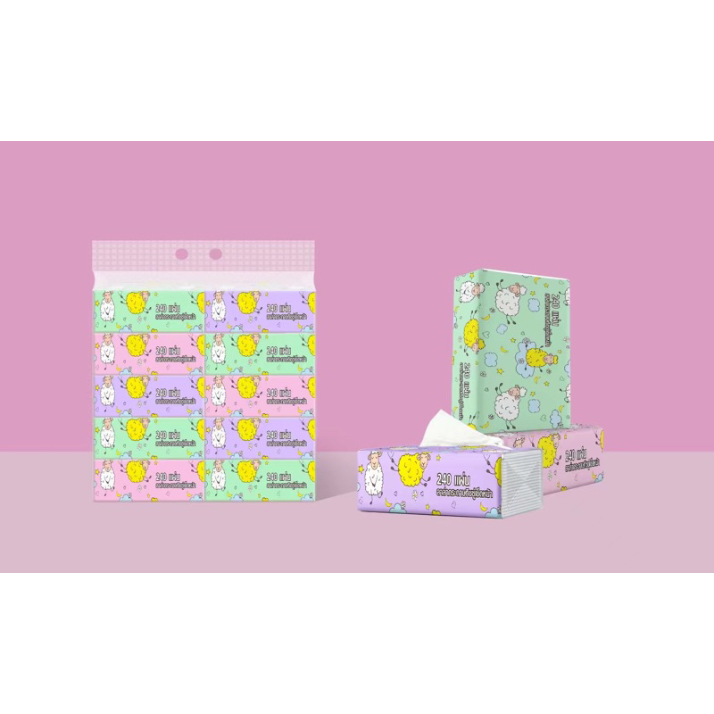 สินค้า​ขายดี พร้อมส่ง กระดาษทิชชู่ ยกแพค 10 ห่อ (1 ห่อ มี 240 แผ่น) หนา 3 ชั้น ทิชชู่ทำความสะอาด เหนียว คุณภาพดี
