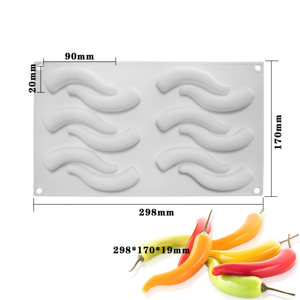 แม่พิมพ์ ซิลิโคน พริก 12 เม็ด Chilli silicone mold 12  cavities (สีขาว)