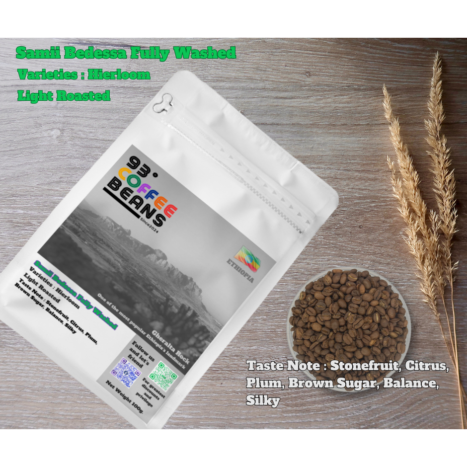 เมล็ดกาแฟคั่ว Ethiopia 100กรัม 93Degree Coffee อราบิก้า100%