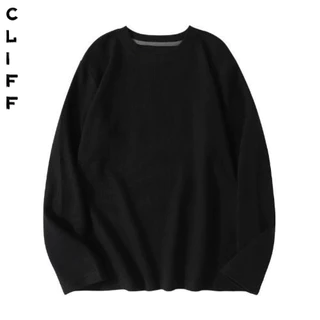 CLIFF -COD✅แขนยาวผู้ชาย เสื้อสตรี ชุดคู่รัก คอกลม เลือกได้หลายสี แบบหลวม วาฟเฟิล