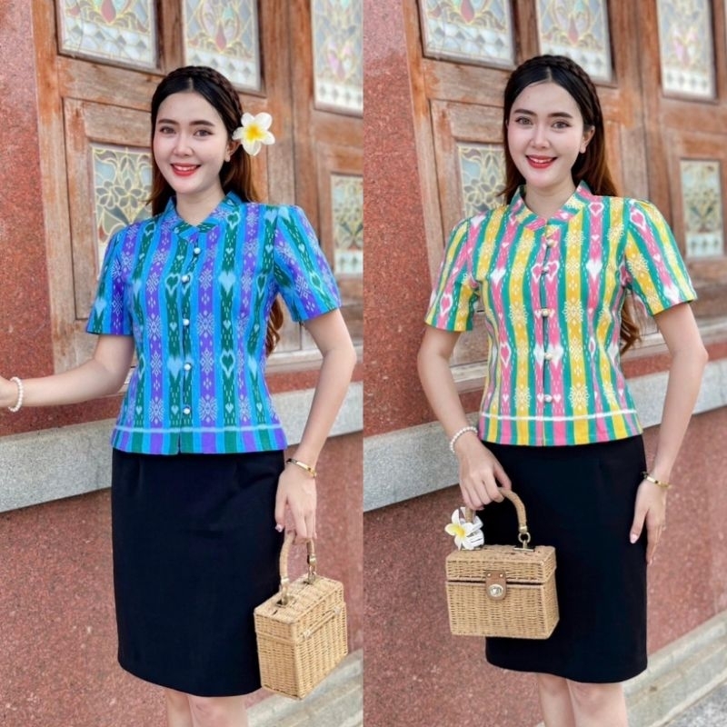 เสื้อคอจีนไทยจิตรลดา เสื้อผ้าฝ้าย ผ้าไทย ชุดผ้าไทย