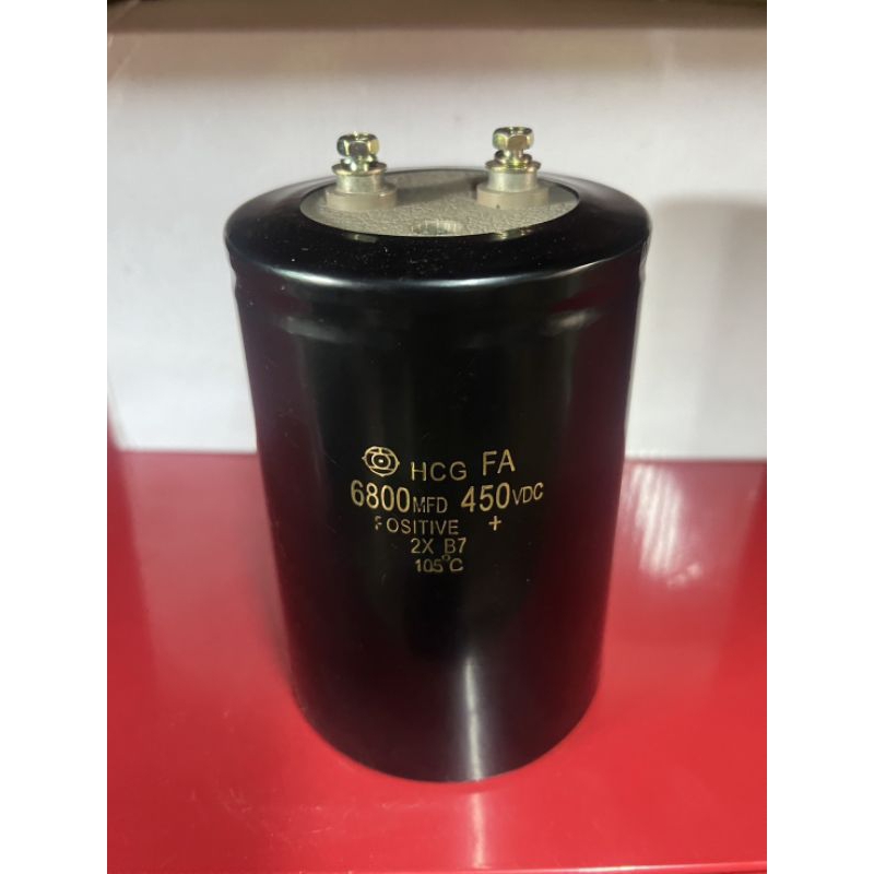 CAPACITOR 6800UF 450V ขนาดสูง14x7.5cm.(งานแท้) 6800UF 450Vdc Hitachi 105C คาปาซิเตอร์ สินค้าในไทยพร้