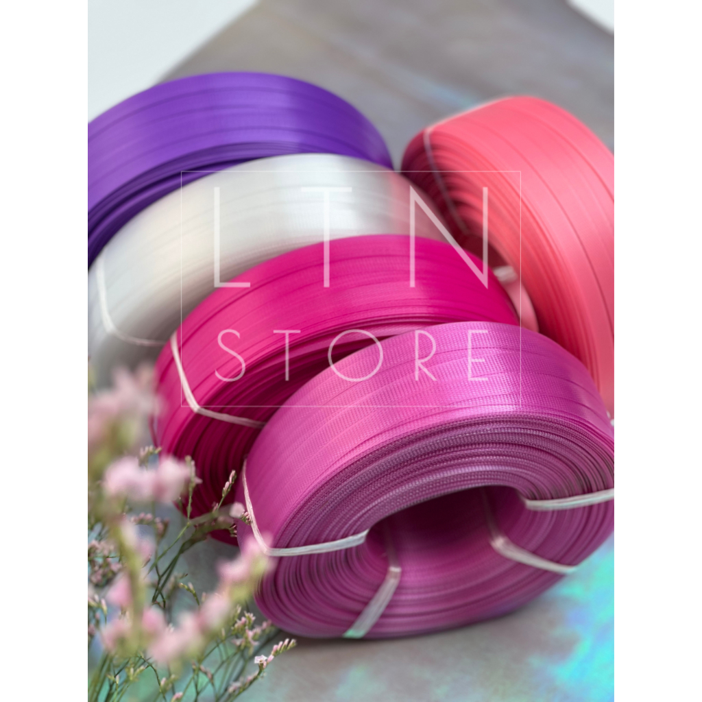 เส้นพลาสติกสาน แบบสีใส โปร่งแสง ตราลูกโจ้ ขนาด 12 มิลลิเมตร เส้นพลาสติกสานตะกร้า กระเป๋า เส้นพลาสติก