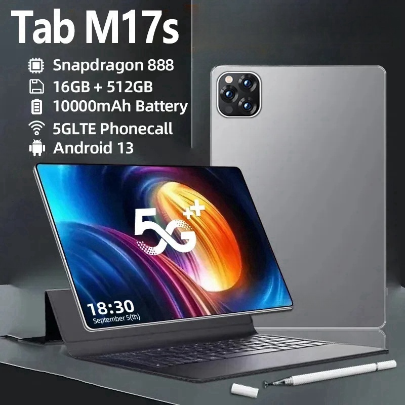 M17s 12.5 นิ้ว แท็บแล็ตของแท้ Wifi Full HD แท็บเล็ตราคาถูก 8800mAh 4G ...