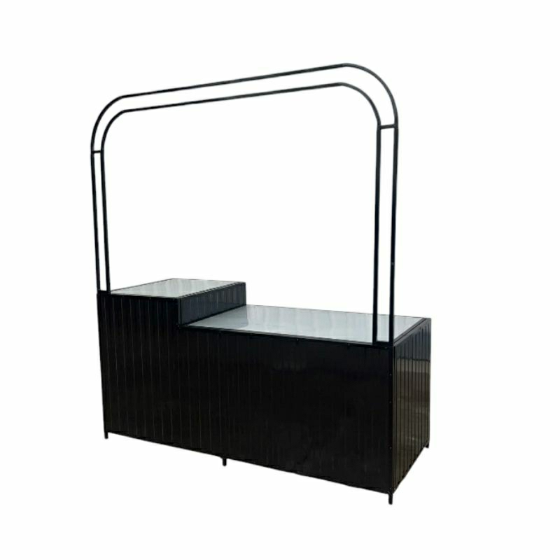 เคาน์เตอร์พับประกอบโครงหน้าโค้งคู่ ขนาด 60×180×90cm
