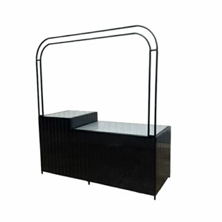 เคาน์เตอร์พับประกอบโครงหน้าโค้งคู่ ขนาด 60×180×90cm
