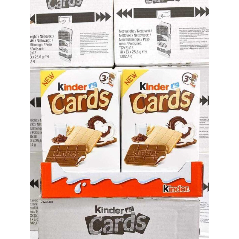 พร้อมส่ง Kinder Cards Chocolate Wafers 1 กล่องมี 3 แพ็คๆละ 2 ชิ้น