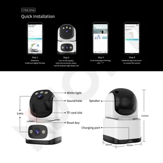 VSTARCAM CG995DR Sim Net / CS995DR WiFI SUPER HD 1296P 3MP x 2 เลนส์กล้อง กล้องวงจรปิดใส่ซิม