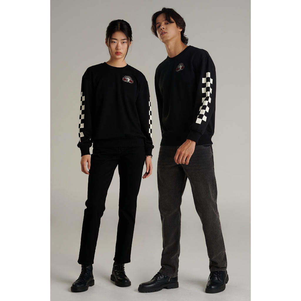 Mc jeans เสื้อสเวตเตอร์ Unisex ทรงเรกูลาร์ (Regular)สีดำ MSWP036