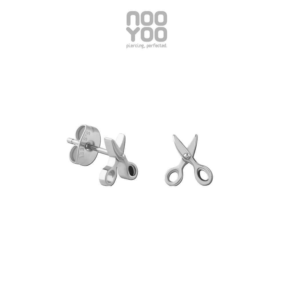 NooYoo ต่างหูสำหรับผิวแพ้ง่าย Little Scissors Surgical Steel