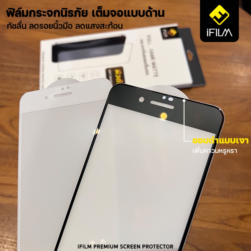iFILM ฟิล์มกระจก นิรภัย แบบด้าน For iPhone 17 Pro Max 17Air 16e 16 Pro 15 14 13 12 mini 11 Xr Xs Se ฟิล์มด้าน AG เต็มจอ - รูปที่ 5