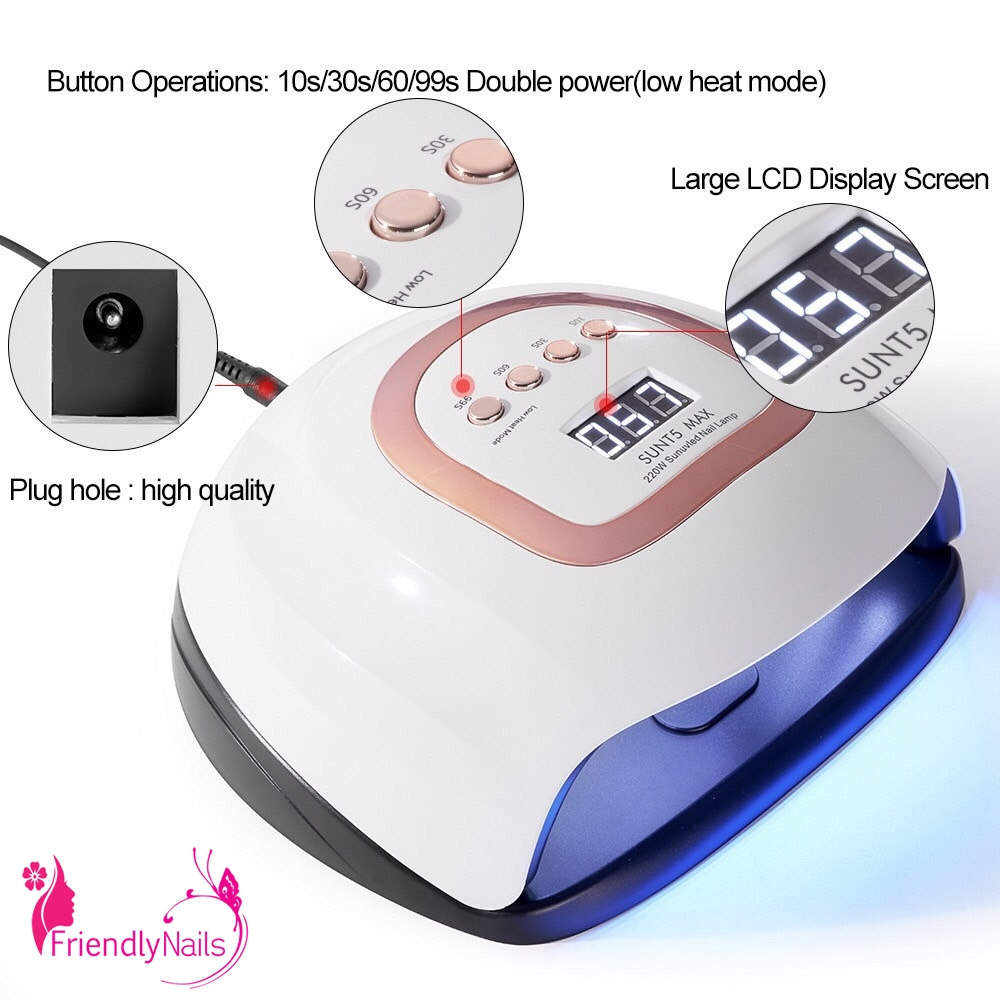 เครื่องอบเล็บ LED Sun 5NT Max กำลังไฟ 220วัตต์ ไฟLED 57 ดวง ครอบคลุมทุกจุด สินค้าพร้อมส่งจ้า