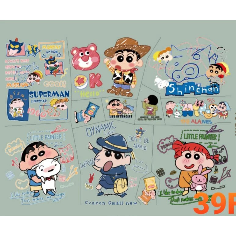 14*สติกเกอร์ชินจัง โลโก้รีดติดเสื้อ ตัวรีดติดเสื้อ สติกเกอร์ติดเสื้อ