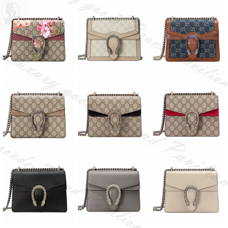 👜Gucci, classic, Dionysus series, GG, Supreme canvas, กระเป๋าสะพายแท้💯