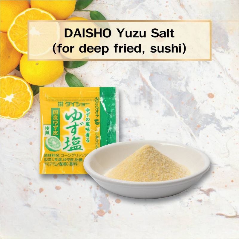 [1กรัม/ซอง] Daisho เกลือยูซุ/เกลือปรุงรสยูซุ แบบซอง (Yuzu​ Peels​ Salt​) ทานกับซูชิ/เทมปุระ/ของทอด