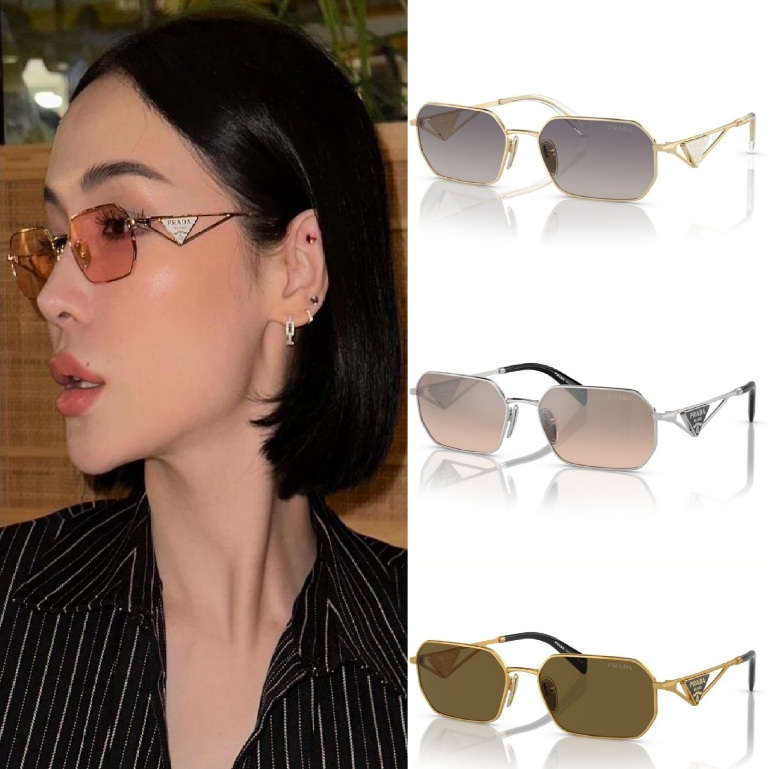 แว่นกันแดด Prada รหัส A51S รุ่นโลหะ ขาแว่นแบบTriangle Symbol ของแท้ รับประกันศูนย์ไทย2ปี พร้อมอุปกรณ์ครบset