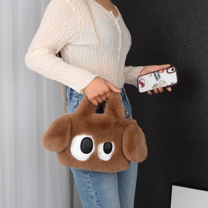 (พร้อมส่ง)Su205-COD🔥กระเป๋าสะพายข้างตุ๊กตาสําหรับผู้หญิง ทรงโท้ทขนาดเล็ก แฟชั่นมา น่ารัก มีสายสะพายข้าง ลายการ์ตูนสุนัขต