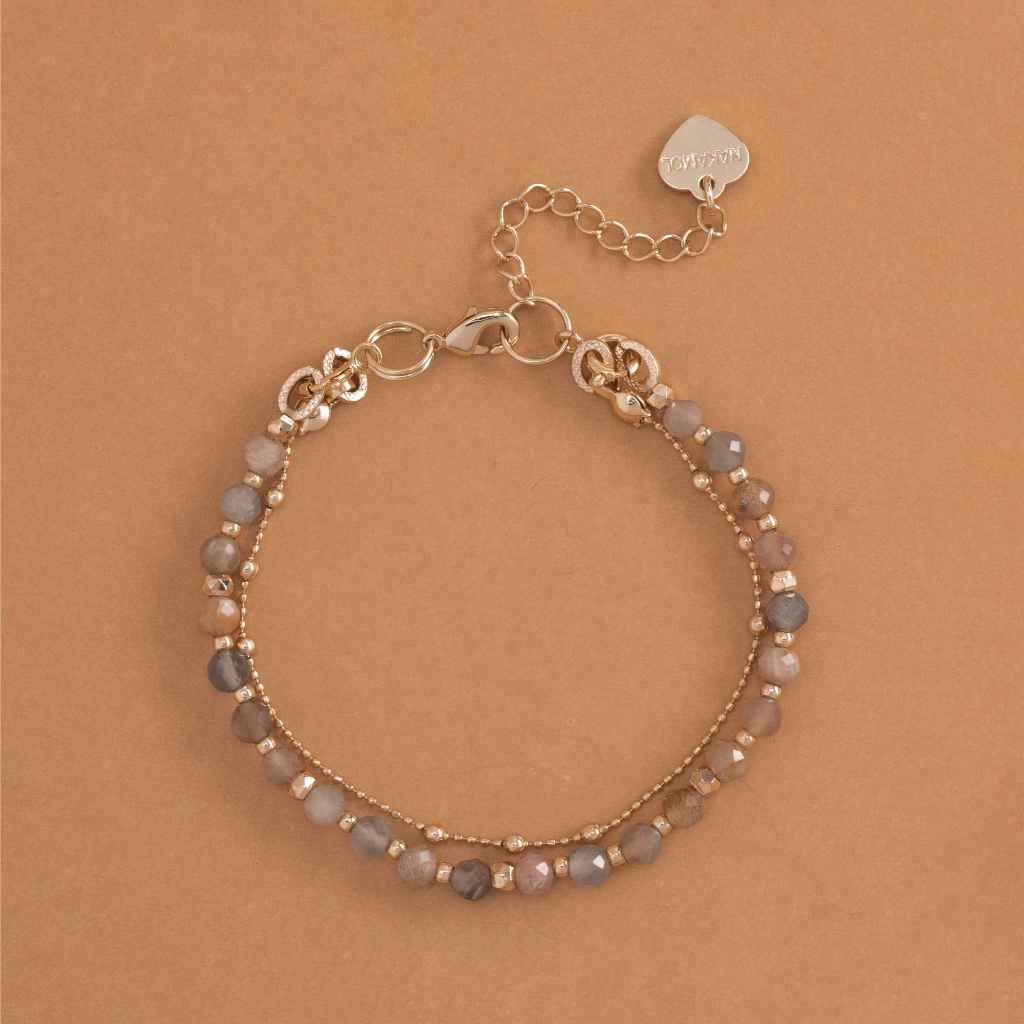 MULTICOLOR MOONSTONE-LUCKY CHARM BRACELET สร้อยข้อมือหินมงคล-มัลติคัลเลอร์มูนสโตน