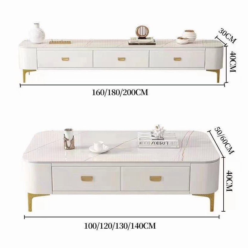 พร้อมส่ง โต็ะกลางโซฟา โต็ะกลาง โต็ะลายหินอ่อน มี2สินชัก ทนนาน กันน้ำ รับน้ำหนักได้200kg -ขนาด120*60*39CM - รูปที่ 7