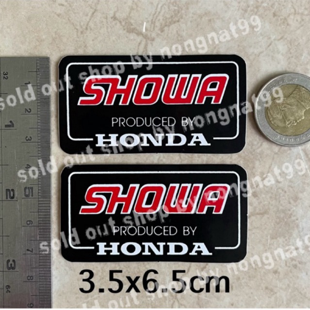 สติ๊กเกอร์ติดโช็ค Sho wa produced by hon da สติ๊กเกอร์แต่งรถ ติดรถมอเตอร์ไซด์