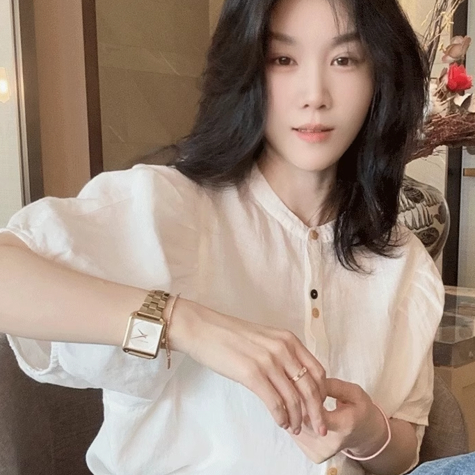 เสื้อเชิ้ด รุ่น PBB5066 แขนพองสไตล์เกาหลี คอปกสีขาว แขนสั้น กระดุมหน้า ฟรีไซส์ อก46  ผ้าใส่สบาย - รูปที่ 2